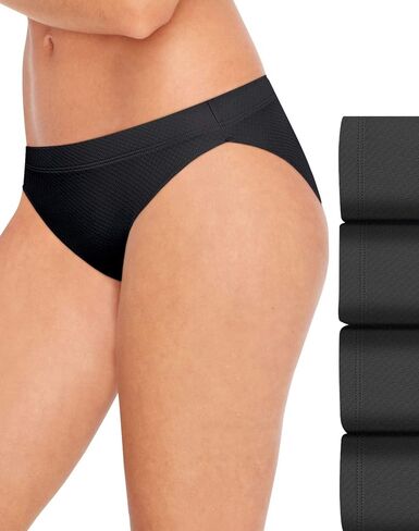 Hanes Women's Ultra Light Breathable Bikini Panty - 4 Pack 42ULBK in Saudi Arabia