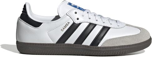 adidas Samba Og J 3-Stripes 60S Retro Contrast Trainers (White Black, US 3.5) in Saudi Arabia