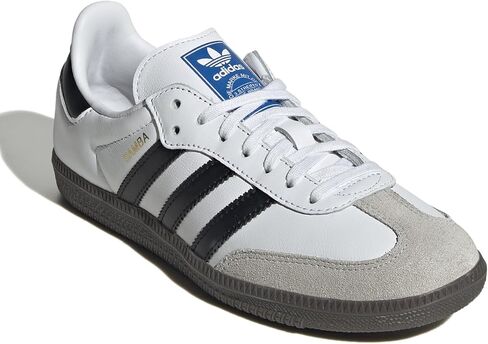 adidas Samba Og J 3-Stripes 60S Retro Contrast Trainers (White Black, US 3.5) in Saudi Arabia