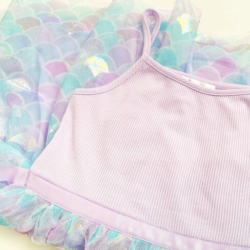 رضيع الفتيات Lilac Mermaid Sundresses عرض بلا أكمام لباسرة الأميرة تول تول تنورة لفتاة صغيرة 3-7T in Kuwait