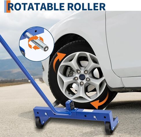 500 Lb Heavy Duty Tire Wheel Dolly, 12"-24" Adjustable Roller Truck Tire Moving Tool Cart Dolly for Workshop, Garage, Car, ATV, Skid Steer, Trailer in Kuwait