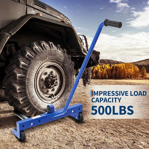 500 Lb Heavy Duty Tire Wheel Dolly, 12"-24" Adjustable Roller Truck Tire Moving Tool Cart Dolly for Workshop, Garage, Car, ATV, Skid Steer, Trailer in Kuwait