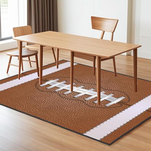 Football Rug for Bedroom–Non Slip 5'x7' Football Field Rugs for Living Room and Sport Room Decor in Saudi Arabia