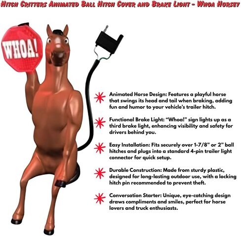 1049 Whoa Horsey Moving Ball Hitch Cover and Brake Light in Saudi Arabia