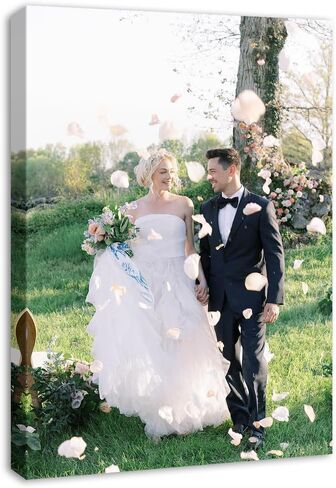 SZDHHH Custom Canvas Prints With Your Photos - Personalized Picture on Canvas Perfect for Home Decor Wedding Gift (12" Lx18 W) in Saudi Arabia