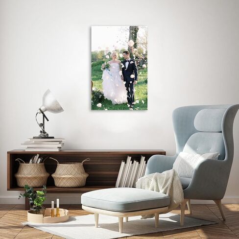 SZDHHH Custom Canvas Prints With Your Photos - Personalized Picture on Canvas Perfect for Home Decor Wedding Gift (12" Lx18 W) in Saudi Arabia