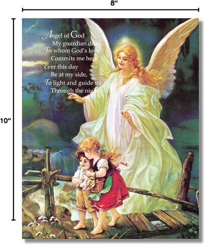 Guardian Angel of God Poem Protecting Children Art Print 8x10" Great Gift Idea in Saudi Arabia