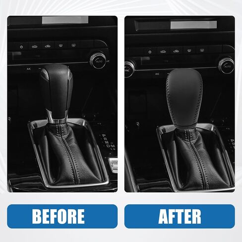 Gear Shift Head Knob Cover Transmission Lever Trim for Infiniti Q50 2018 2019 2020 2021 2022 2023 2024 Faux Leather Black in Saudi Arabia