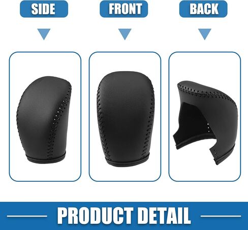 Gear Shift Head Knob Cover Transmission Lever Trim for Infiniti Q50 2018 2019 2020 2021 2022 2023 2024 Faux Leather Black in Saudi Arabia