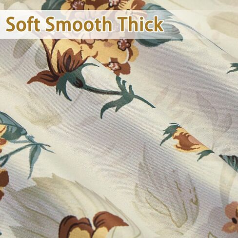 ستائر تعتيم زهرية بطول 84 بوصة مكونة من لوحتين - ستائر ريفية فرنسية، ستائر تعتيم غرفة معزولة حراريًا لغرفة المعيشة وغرفة النوم، 52 × 84 بوصة in Kuwait