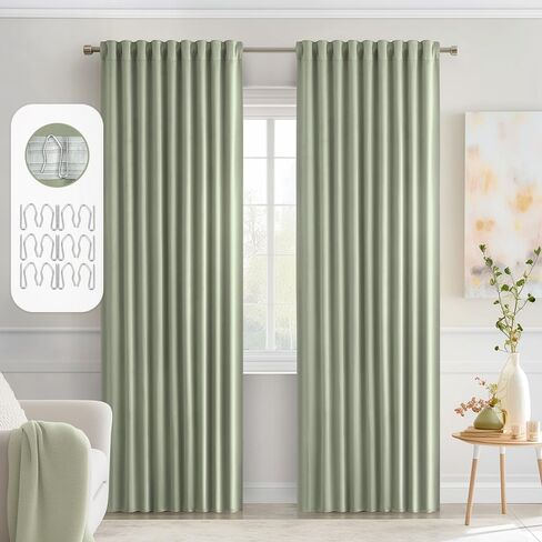 MIULEE 2 Panels Back Tab Blackout Curtains 96 Inch Long for Living Room Bedroom, Halloween Black Rod Pocket/Pinch Pleated Thermal Insulated Room Darkening Light Blocking Floor to Ceiling Curtain/Drape in Saudi Arabia