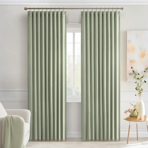MIULEE 2 Panels Back Tab Blackout Curtains 96 Inch Long for Living Room Bedroom, Halloween Black Rod Pocket/Pinch Pleated Thermal Insulated Room Darkening Light Blocking Floor to Ceiling Curtain/Drape in Saudi Arabia