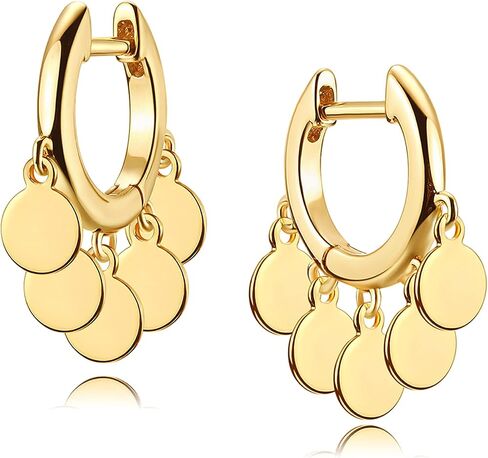 WEARON الذهب Huggie هوب أقراط للنساء 14 كيلو مطلية بالذهب سحر صغير قطرة استرخى أقراط هدايا مجوهرات هيبوالرجينيك in Kuwait