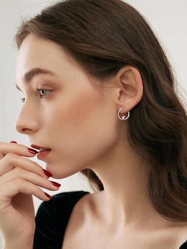 925 Sterling Silver Animal Hoop Earrings for Women Horse/Black Cat/Bunny/Bat/Mushroom Earrings Jewelly Birthday Christmas Gifts for Women Animal Fans in Kuwait