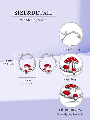 925 Sterling Silver Animal Hoop Earrings for Women Horse/Black Cat/Bunny/Bat/Mushroom Earrings Jewelly Birthday Christmas Gifts for Women Animal Fans in Kuwait