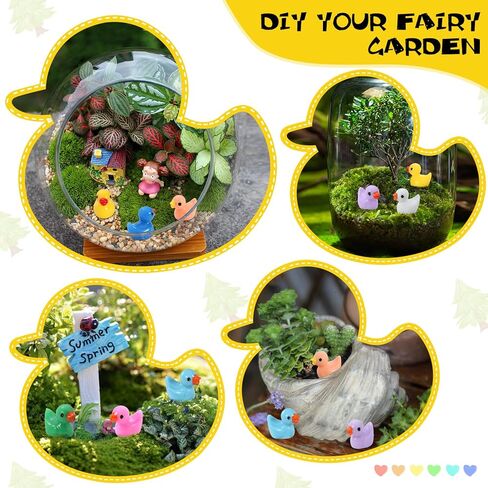 Christmas Mini Resin Ducks 160 Pack Luminous Tiny Duck Glow in The Dark Plastic Ducks for Garden Micro Landscape Ornament Dollhouse Tiny Figurines Birthday Party Favors DIY Dec Oration Craft in Kuwait