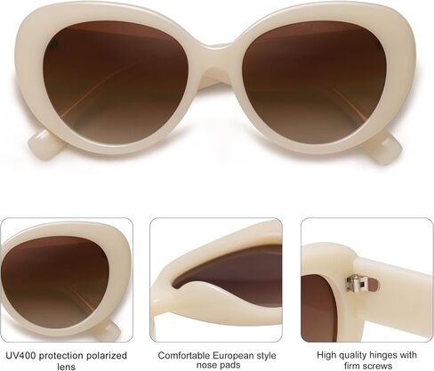 SOJOS Retro Cat Eye Polarized Sunglasses Womens Vintage Shades Trendy Designer Sun Glasses UV Protection SJ2261 in Saudi Arabia