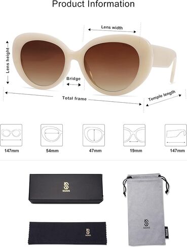 SOJOS Retro Cat Eye Polarized Sunglasses Womens Vintage Shades Trendy Designer Sun Glasses UV Protection SJ2261 in Saudi Arabia
