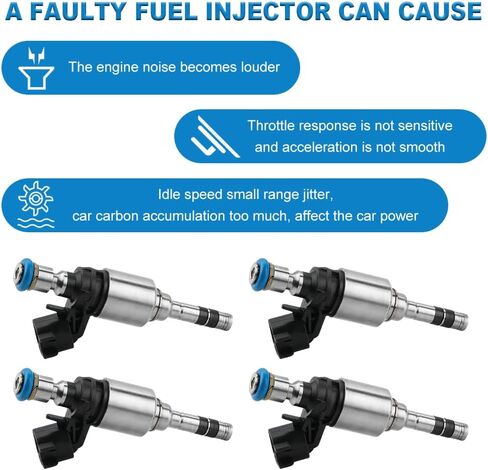 JDMON Fuel Injectors Compatible with Buick Regal 2014-2017 Cadillac ATS 2013-2017 CTS 2014-2016 Chevrolet Camaro 2016-2017 Malibu 2013-2017 Replacement for FJ1206 62851 12631971-4Pcs in Saudi Arabia