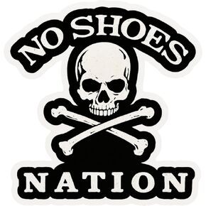 No Shoes Nation - ملصق فينيل جمالي - ملصق لاصق مقاوم للماء للكمبيوتر المحمول، زجاجة مياه، سيارة، مجلة، سجل القصاصات، الهاتف - ملصق متين 4 بوصات للمراهقين والبالغين والأطفال in Kuwait