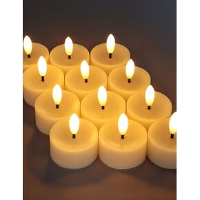 12-Pack Flameless Tea Lights Candles Flickering Flame (White Body, Warm White Glow) - LED Flickering Flameless Tea Candles Battery Operated – LED Candle Lights Decorations Home in Saudi Arabia