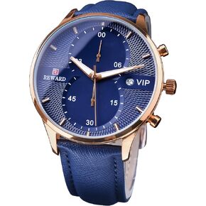 Men Watches Business Casual Wrist Watches (Multifunction/Waterproof/Luminous/Calendar) Genuine Leather Band Fashion Watch for Men in Saudi Arabia