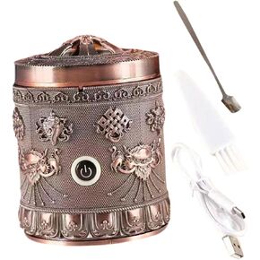 Generic Alloy Incense Burner Incense Holder Quick Heating Portable New Year Gift Decor Accessories Ornament for Bedroom Tea Table, Bronze in Kuwait