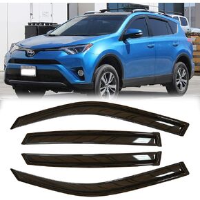 4 قطع من واقيات المطر للنافذة الخارجية المتينة وعواكس الرياح الجانبية والدخان الداكن وأقنعة النوافذ ذات المظهر الجميل المتوافقة مع 2014-2019 Toyota Corolla E170 in Kuwait