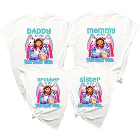 Custom Birthday Girl Shirt Theme Custom Family Birthday Girl Party Matching Cute T-Shirt White in Kuwait