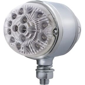 مصباح علامة UNITED PACIFIC 39546، عاكس، وجه مزدوج، LED، تجميع، وظيفة مزدوجة، 17 LED، عدسة شفافة/العنبر وLED أحمر، فولاذ مطلي بالكروم، تصميم البطيخ in Saudi Arabia