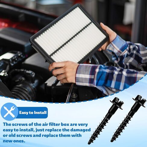 6pcs Air Box Bolt Screws BAS01003, Carbon Steel Engine Air Filter Housing Fasteners Replace Part Number 6509605AA & 11549031 Suitable Accessories for Ram and More (Black) in Saudi Arabia