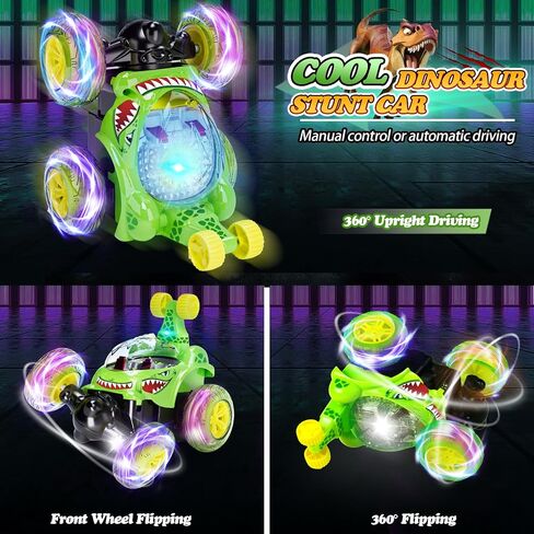 YongnKids Rc Stunt Car, Remote Control Car for Girls,360°Rotate Remote Control Cars with Wheel Lights & Music & Sticker 4WD Rc Hobby Car, Car Toys for 3-8 8-12 Girls Birthday Chirstmas Gift in Saudi Arabia