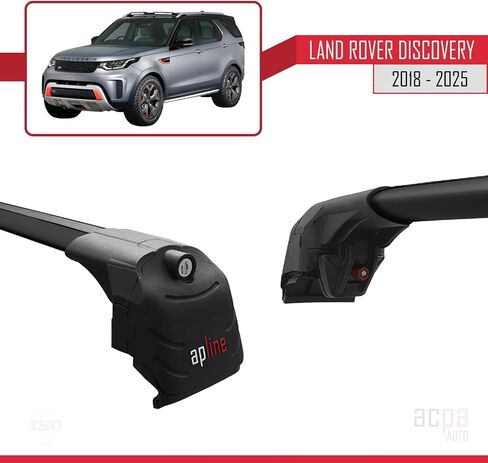 متوافق مع Land Rover Discovery SVX 2018-2025 ACE-2 رف سقف السيارة قضيب متقاطع من الألومنيوم الأسود 2 بار in Saudi Arabia