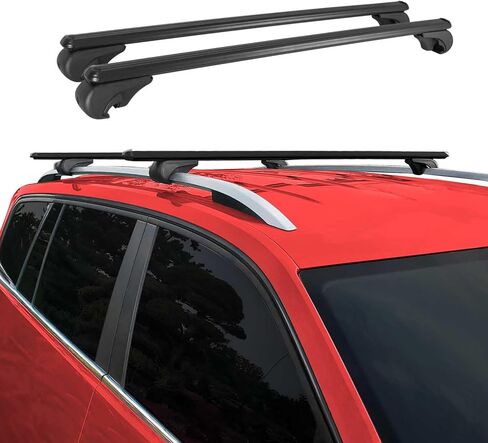 OMAC Roof Rack Cross Bars for Jeep Liberty 2008-2013 Lockable 165Lbs Aluminium Silver 2Pcs fits Cargo Carriers Kayak Canoe Bike Snowboard in Saudi Arabia