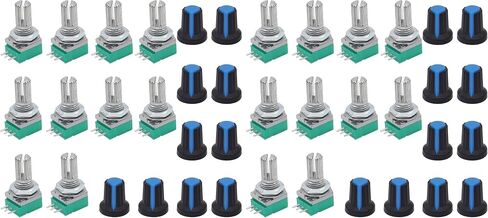 TWTADE 10Pcs Single Linear Rotary Seal Amplifier Potentiometers Type 10k Ohm Knurled Shaft 3Pin RK097N-3-10K in Kuwait