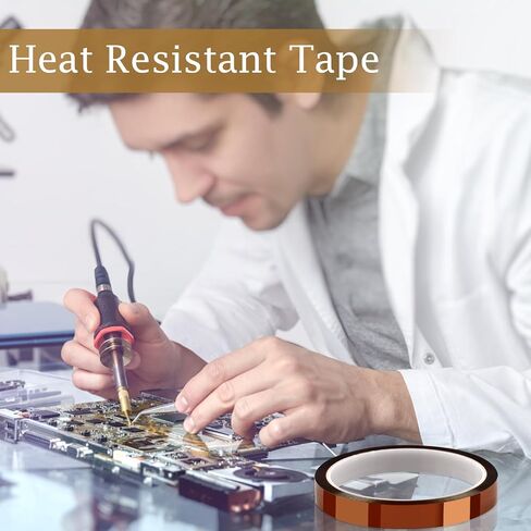 Heat Tape, 4 Rolls High Temperature Heat Resistant Tape, Adhesive Heat Tape for Sublimation, Heat Press, Electronics, Soldering, Circuit Board, 10mm x33m(108ft) in Kuwait