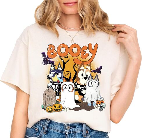 Booey Halloween Shirt, Blue Scary Shirt, Cute Ghost Halloween Shirt, Spooky Season Shirt, Booey Trick Or Treat Shirt, in Saudi Arabia