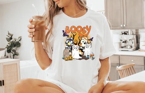 Booey Halloween Shirt, Blue Scary Shirt, Cute Ghost Halloween Shirt, Spooky Season Shirt, Booey Trick Or Treat Shirt, in Saudi Arabia
