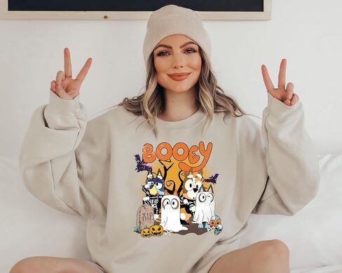 Booey Halloween Shirt, Blue Scary Shirt, Cute Ghost Halloween Shirt, Spooky Season Shirt, Booey Trick Or Treat Shirt, in Saudi Arabia