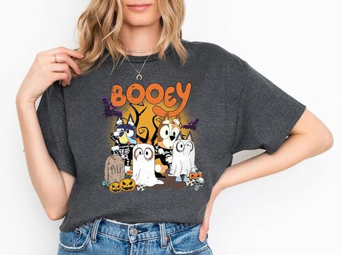Booey Halloween Shirt, Blue Scary Shirt, Cute Ghost Halloween Shirt, Spooky Season Shirt, Booey Trick Or Treat Shirt, in Saudi Arabia