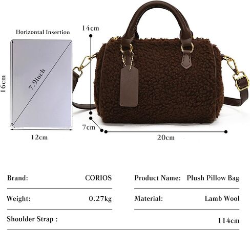 Lamb Wool Handbag for Women Soft Plush Shoulder Bag Fluffy Tote Bag Crossbody Bag Furry Top Handle Bag Boston Bag in Kuwait