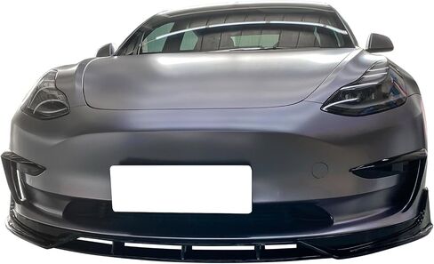 IKON MOTORSPORTS, Front Bumper Lip Compatible with 2017-2023 Tesla Model 3, Matte Black ABS Plastic IKON Style Front Lip Spoiler Splitter 4PC, 2018 2019 2020 in Saudi Arabia