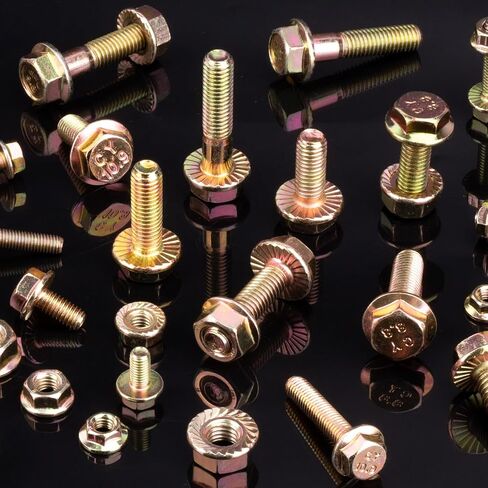 VIGRUE 521PCS M6 M8 M10 Flange Bolts Assortment Kit Metric Class 8.8 Serrated Hex Cap Flange Hex Bolts Flange Nuts Assorted Set, Coarse Full and Half Threads in Kuwait