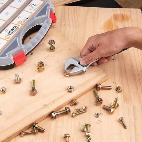 VIGRUE 521PCS M6 M8 M10 Flange Bolts Assortment Kit Metric Class 8.8 Serrated Hex Cap Flange Hex Bolts Flange Nuts Assorted Set, Coarse Full and Half Threads in Kuwait