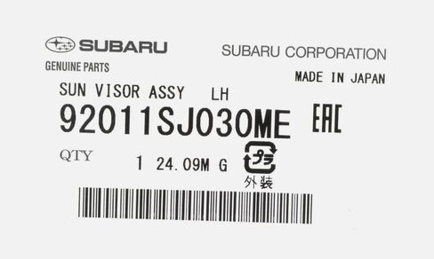 Subaru 2019-2024 Forester Left Drivers Sun Visor Assembly 92011SJ030ME Genuine OEM in Saudi Arabia