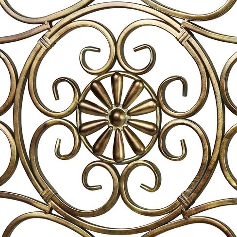 Touch of Class Merano II Traditional Antique Gold Openwork Scrolling Decorative Metal Wall Art Grille Sculpture | Fleur De Lis Designs | Scrolls Decor for Bedroom, Living Room in Saudi Arabia