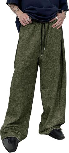Baggy Sweatpants for Men Loose Wide Leg Lounge Sweatpants Athletic Elastic Waist Drawstring Yoga Gym Track Pants in Saudi Arabia