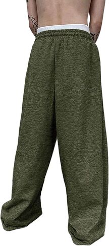 Baggy Sweatpants for Men Loose Wide Leg Lounge Sweatpants Athletic Elastic Waist Drawstring Yoga Gym Track Pants in Saudi Arabia
