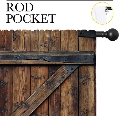 Country Farmhouse Door Boy Girls Blackout Curtains,Rustic Wood Vintage Farm Wooden Barn Door, 2 Panel Rod Pocket Thermal Insulated Drapes for Bedroom, Living, Kids Teen Room Deco 55x63 inch in Saudi Arabia
