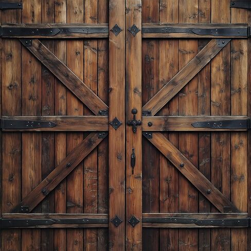 Country Farmhouse Door Boy Girls Blackout Curtains,Rustic Wood Vintage Farm Wooden Barn Door, 2 Panel Rod Pocket Thermal Insulated Drapes for Bedroom, Living, Kids Teen Room Deco 55x63 inch in Saudi Arabia